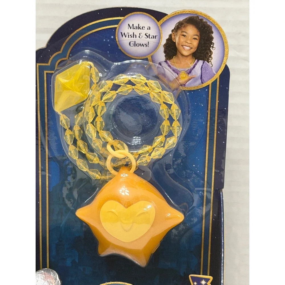 Disney Wish Wishing Star Necklace Jakks Pacific Light Up Star Glow Toy Asha New‎